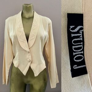 STUDIO J Vintage 80s Soutache Trimmed Fitted JACKET Medium